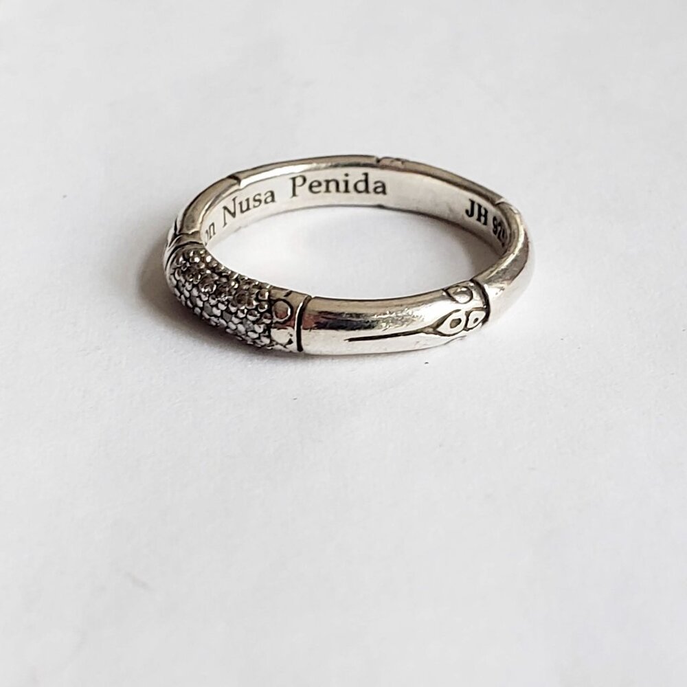 John Hardy Sterling Silver Bamboo Diamond Ring